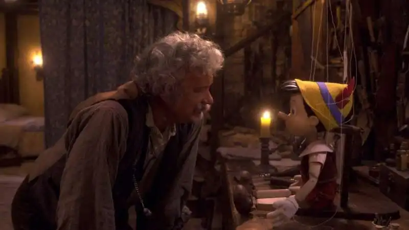 tom hanks geppetto in pinocchio di zemeckis 