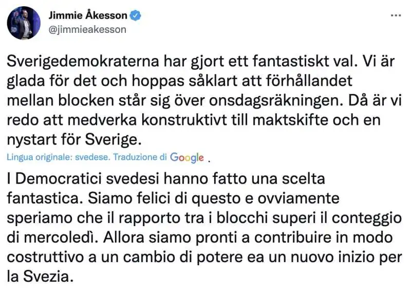 tweet jimmie akesson 2