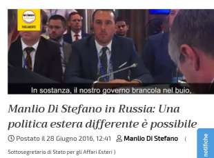 una politica estera e' differente manlio di stefano