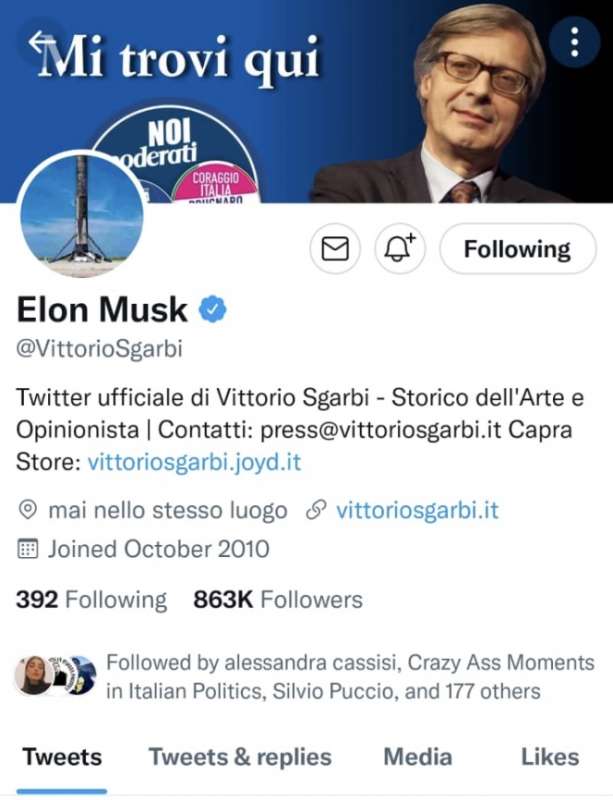 vittorio sgarbi elon musk twitter