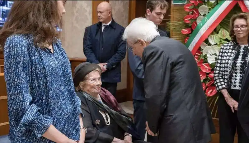 clio napolitano e sergio mattarella alla camera ardente allestita in senato per giorgio napolitano