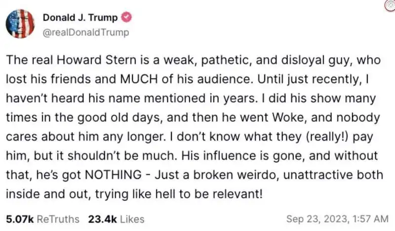 donald trump contro howard stern 