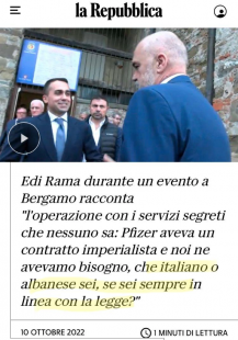 edi rama di maio repubblica 10 ottobre 2022