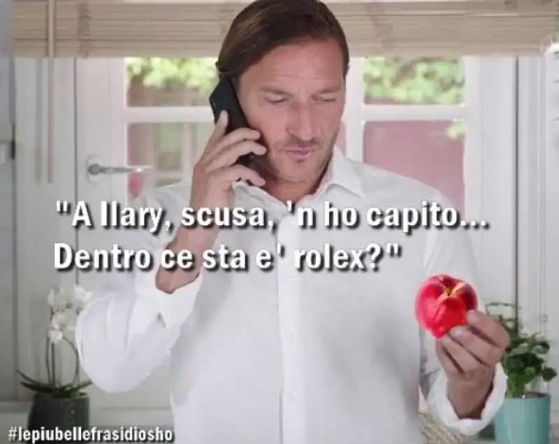 francesco totti e ilary balsi - la guerra dei rolex e lo spot esselunga - vignetta by osho