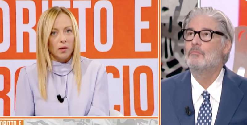 GIORGIA MELONI INTERVISTATA DA Paolo Del Debbio a Dritto e Rovescio