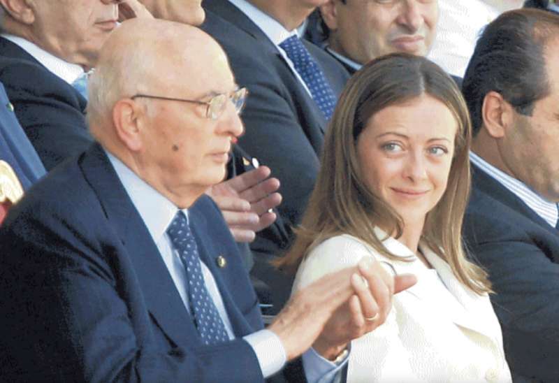 giorgio napolitano e giorgia meloni