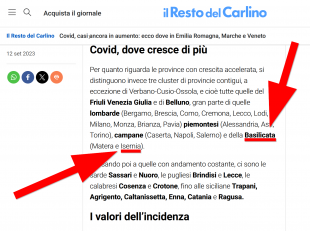 il resto del carlino, isernia spostata in basilicata