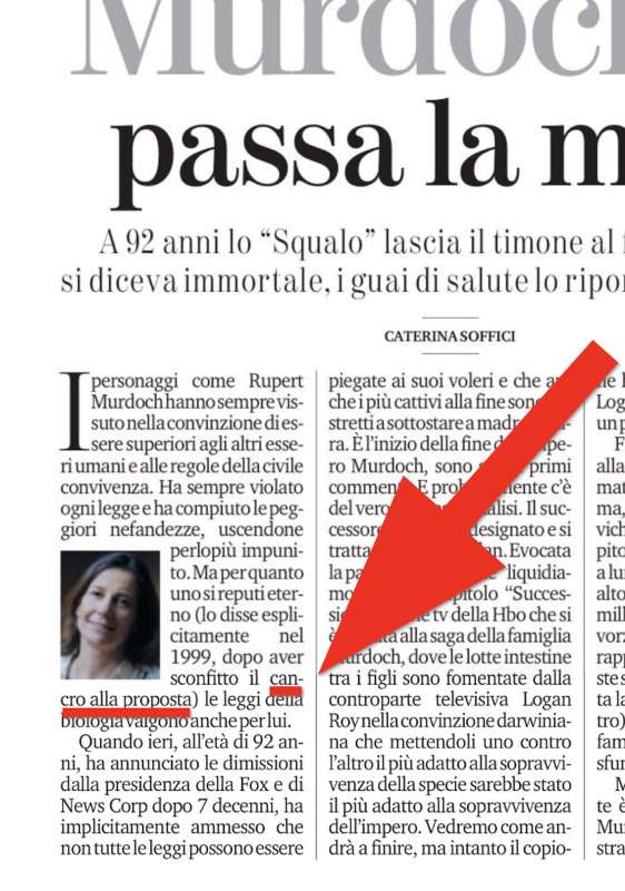 La Stampa, cancro alla proposta