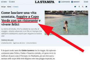 La Stampa, fuggire con un ristorante