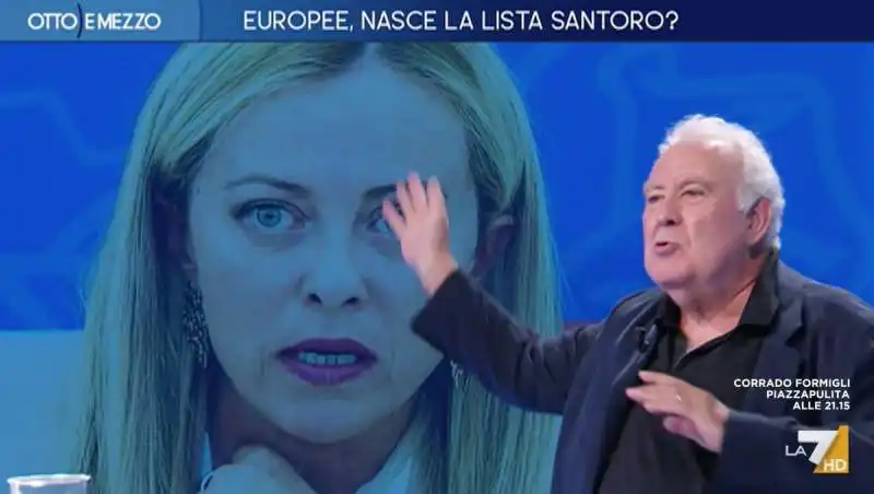 michele santoro attacca giorgia meloni a otto e mezzo  