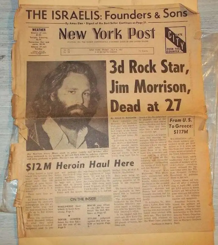 morte jim morrison new york post