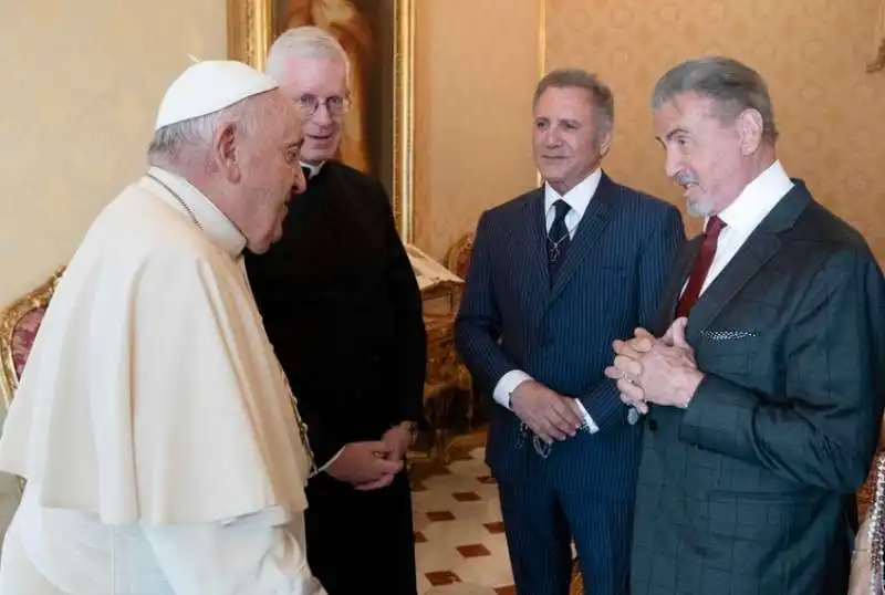 papa francesco e sylvester stallone