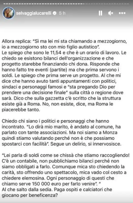 SELVAGGIA LUCARELLI SULLA PARTITA ORGANIZZATA IN ONORE DI GIANLUCA VIALLI 