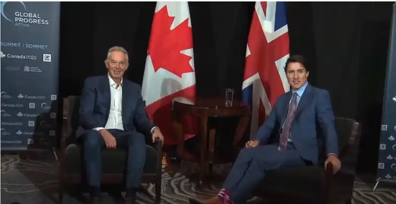 summit della sinistra progressista a montreal trudeau tony blair