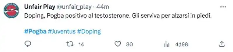 tweet sulla positivita al testosterone di pogba 2