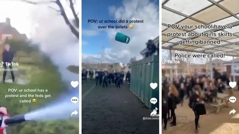 video su tiktok sulle proteste alla rainford high school