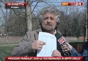 beppe grillo interviene all assemblea telecom