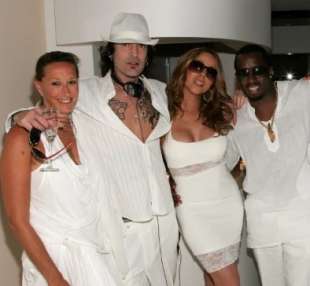 donna caran, tommy lee, mariah carey e puff daddy a un white party