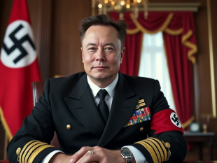 elon musk con la divisa nazista - foto creata con l'intelligenza artificiale