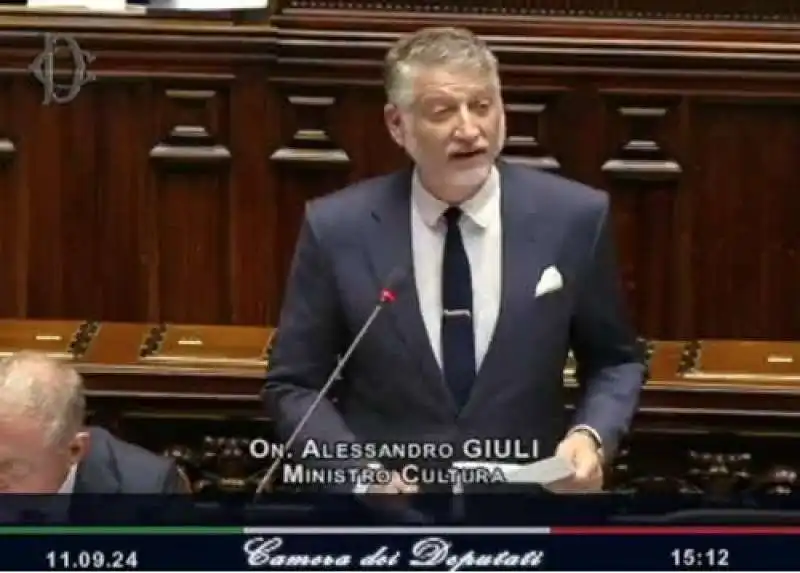 esordio alla camera del ministro alessandro giuli 