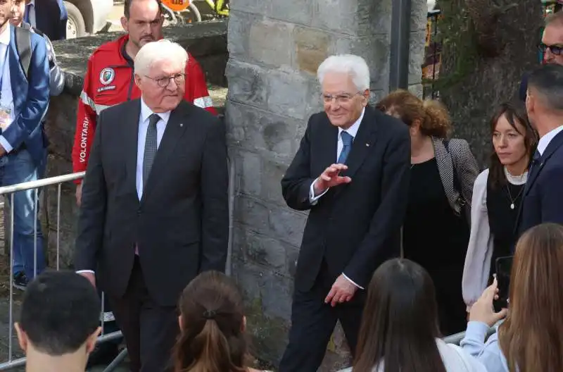 frank walter steinmeier  e sergio mattarella a marzabotto   foto lapresse 