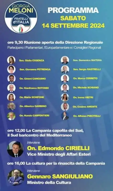 gennaro sangiuliano chiude la conferenza programmatica di fratelli ditalia in campania   avellino 