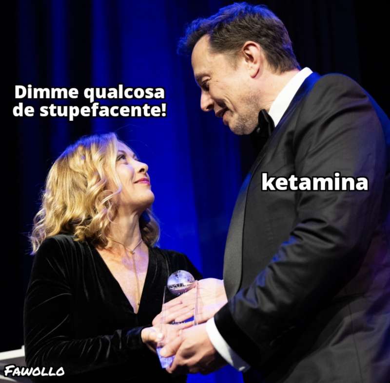 GIORGIA MELONI PREMIATA DA ELON MUSK - MEME BY FAWOLLO<span style=