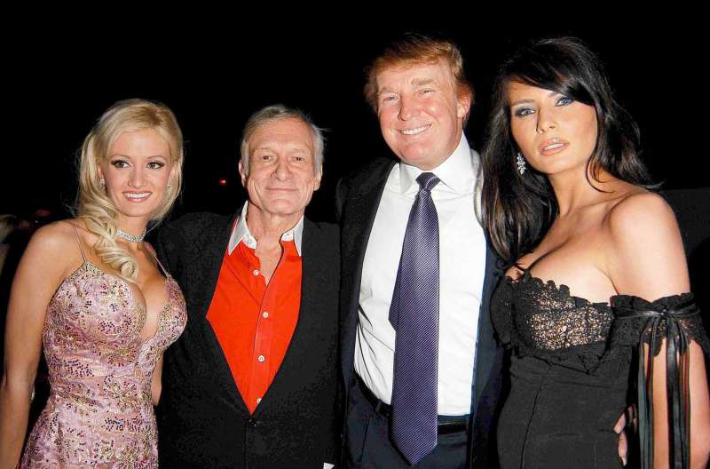 hugh hefner donald trump melania