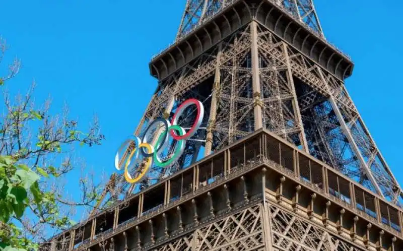 la tour eiffel con i cerchi olimpici 6