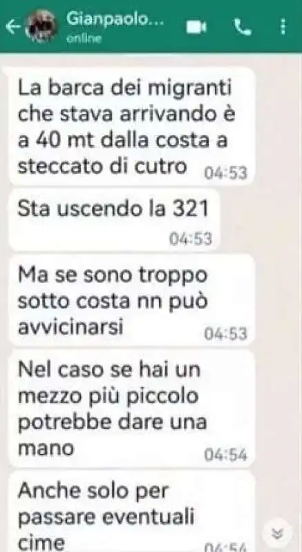 le chat degli indagati la notte del naufragio di Cutro