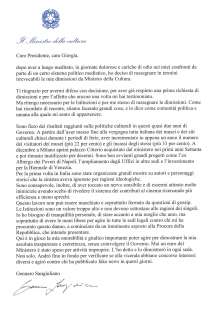 LETTERA DI GENNARO SANGIULIANO A GIORGIA MELONI