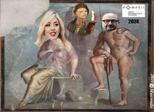 MARIA ROSARIA BOCCIA, GIORGIA MELONI E GENNARO SANGIULIANO - VIGNETTA BY MACONDO