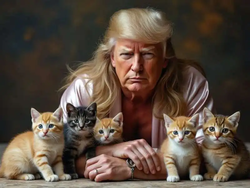 meme di donald trump e i gatti  3