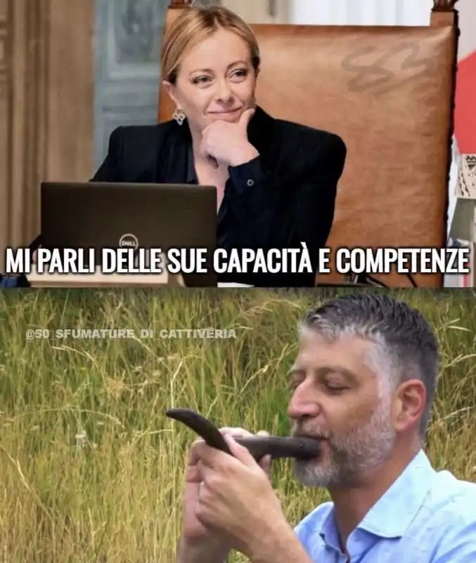 meme giorgia meloni alessandro giuli