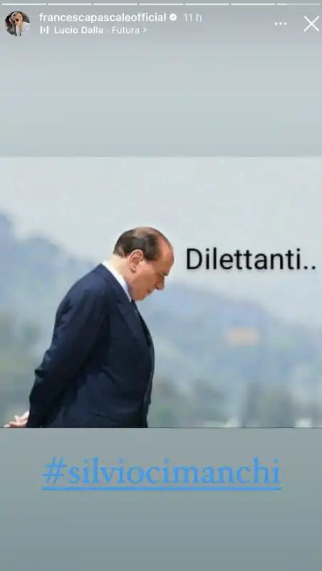 meme su silvio berlusconi e il caso boccia sangiuliano postato da francesca pascale