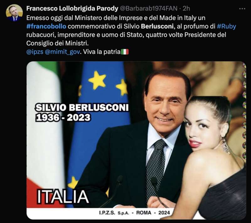 meme sul francobollo dediato a silvio berlusconi 6