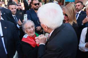 sergio mattarella a marzabotto foto lapresse