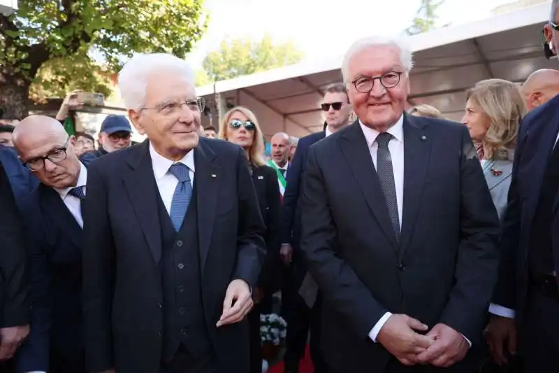  sergio mattarella e frank walter steinmeier  a marzabotto   foto lapresse 