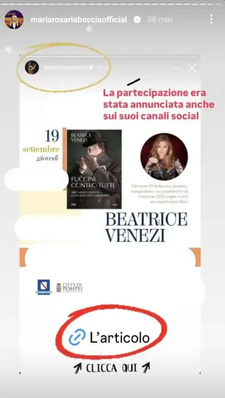 storia instagram di maria rosaria boccia su beatrice venezi  6