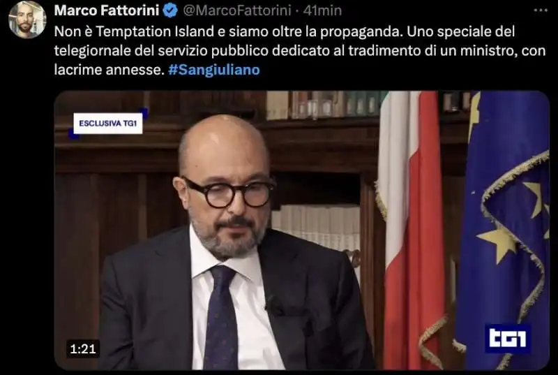 tweet sull intervista di gennaro sangiuliano al tg1   5