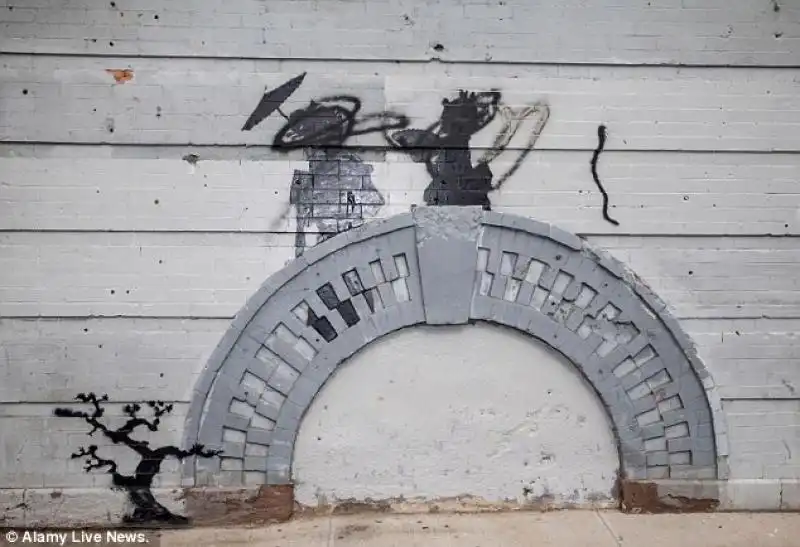 banksy imbrattato 