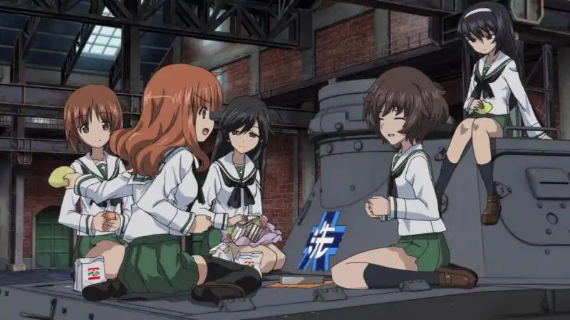 Girls und Panzer Miho Saori Hana Yukari and Mako 