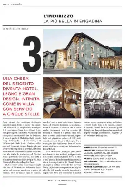 l hotel chesa stuva colani di gregorio gitti e soci recensito da style del corriere