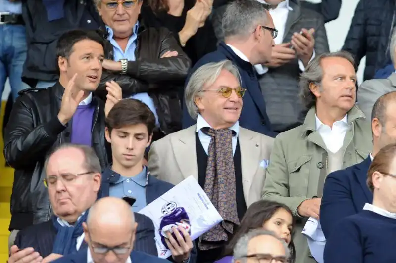 RENZI E I FRATELLI DELLA VALLE ALLO STADIO FOTO LAPRESSE 