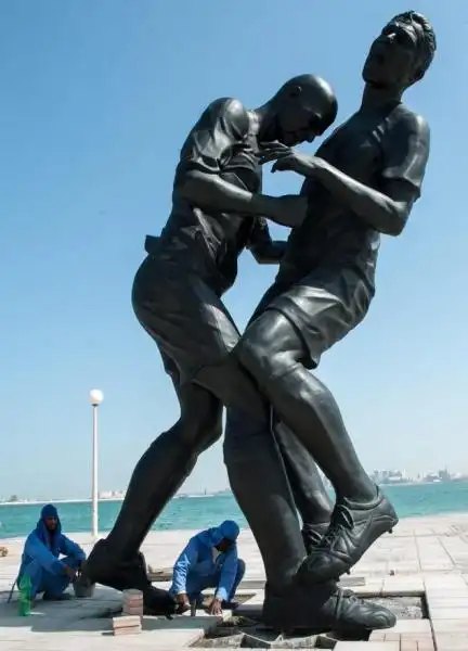 zidane materazzi qatar soccer statue 