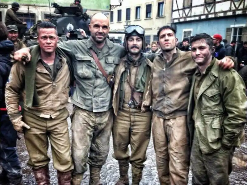 brad pitt sul set di fury