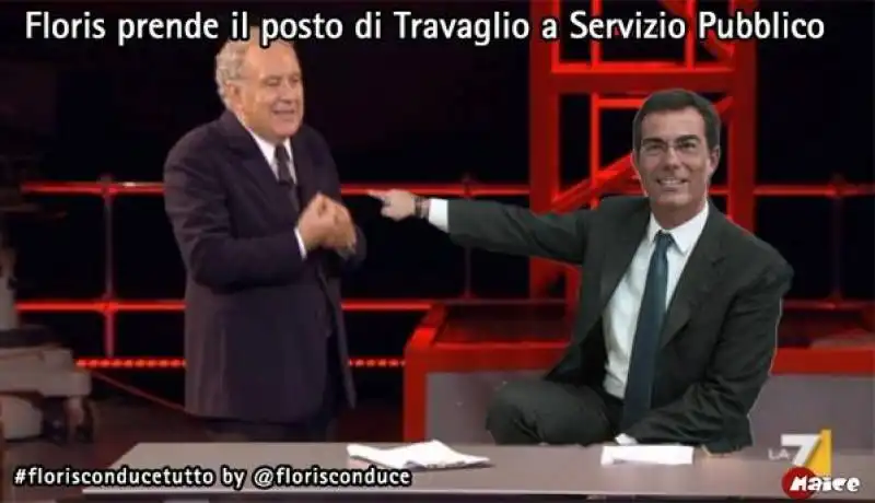 floris conduce tutto e prende il posto di travaglio con santoro