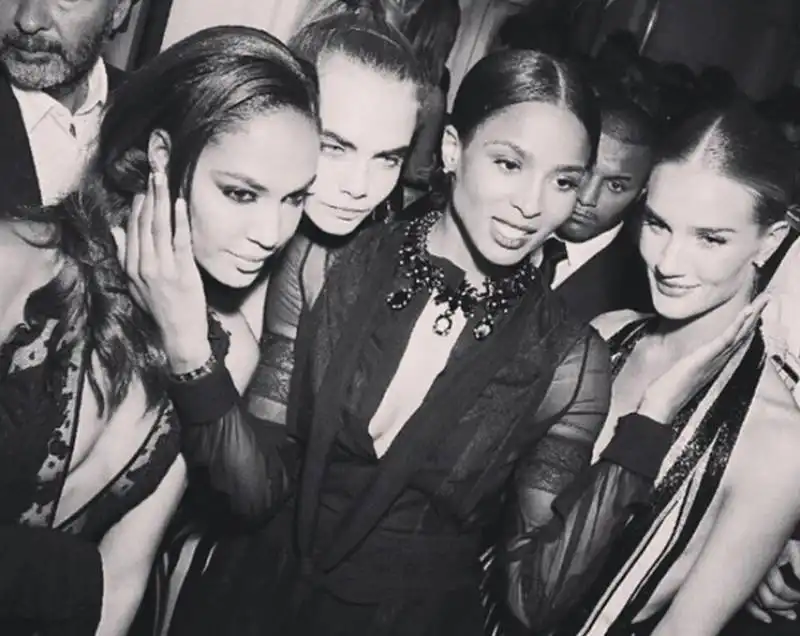  joan smalls cara delevingne rosie huntington whiteley