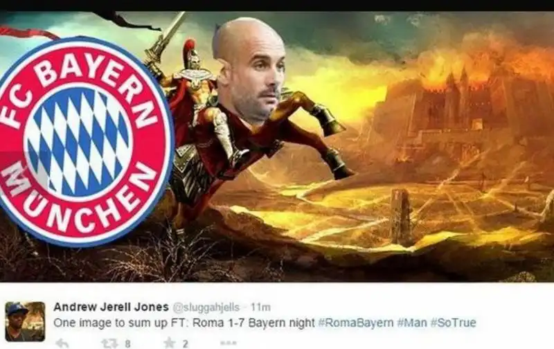 roma bayern sfotto' in rete 14