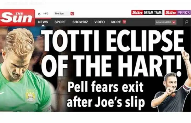 the sun totti eclipse of the hart